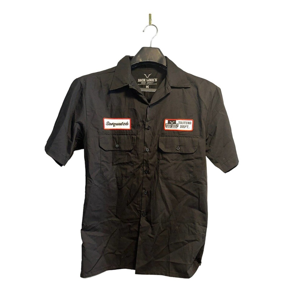Jack Link's Mens Size Medium Short Sleeve Tasting Dept. Button Up Shirt